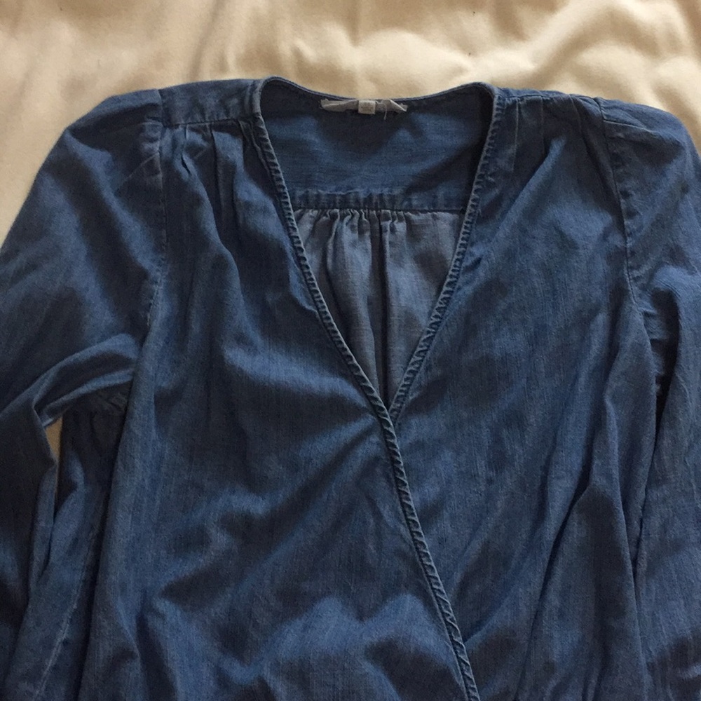 Madewell denim wrap top. XS.